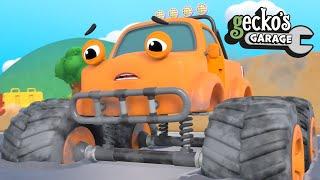 Max The Monster Truck Is STUCK｜Gecko's Garage｜Funny Cartoon For Kids｜Learning Videos For Toddlers