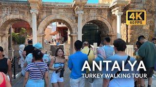 ANTALYA OLD TOWN: Seafront, Hadrian's gate, Kaleiçi | Antalya, Turkey walking tour 2024 4K 60 FPS