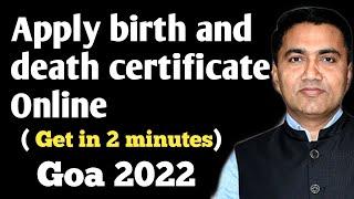 How to Apply Birth and Death Certificate Online in Goa | Goa Online | 1971 to till date.