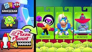 PİZZA RESTORANINDAKİ TÜM ÜCRETSİZ TEKLİFLERİ ALDIM Brawl Stars