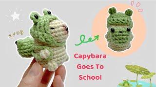 Crochet Capybara Goes To School | Capybara Amigurumi Tutorial | Móc Capybara Đi Học