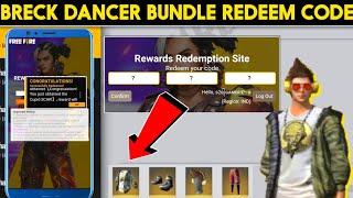 Breck Dancer Bundle Redeem Code Today | Free Fire Redeem Code Today 8 July 