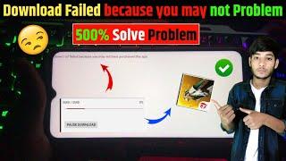  Free Fire Download failed because you may not have purchased this app || Free Fire Download failed