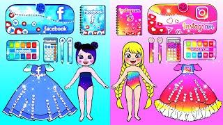 Paper Dolls Dress Up - Social Network School Supplies DIY Handmade - Barbie Contest Handmade