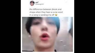 the difference b/w jikook & vhope when they hear curse word#jikook#vhope