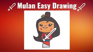 Mulan  Easy Drawing | Step by Step | How to draw a Beautiful Cute Easy Mulan