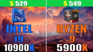 RYZEN 9 5900X vs INTEL i9 10900K || RTX 3080 || PC GAMES TEST ||