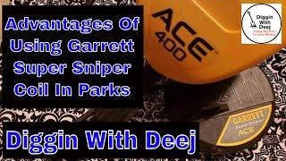 Diggin With Deej Metal Detecting Tips ~ How I Use Garrett Super Sniper Coil In A Park With Ace 400