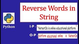 Reverse Words in String #Python