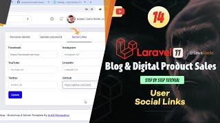 #14. Update Admin Social Links in Laravel 11 – Facebook, Instagram, LinkedIn & More