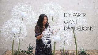 How to make Giant Paper Dandelion Standing Backdrop (DIY, paper flower, crafts)