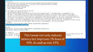 Windows tweaks to lower latency and improve 1% lows