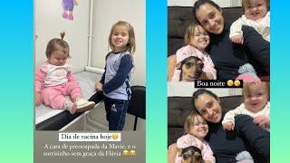 Dia de vacina da Flávinha Louise e da irmã Mavie