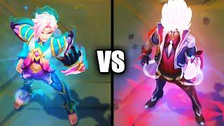 Faerie Court Ezreal vs Battle Academia Ezreal Skins Comparison (League of Legends)