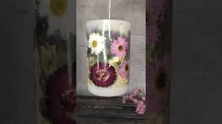 Ботаническая свеча "Цветы за стеклом" #candle #flower #art #homedecor