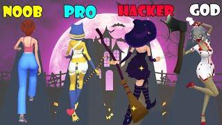 NOOB vs PRO vs HACKER vs GOD - Makeover Run Halloween event!