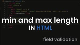 minlength and maxlength attributes in html - Urdu / Hindi