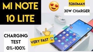 Mi note 10 lite charging test 30w charger 69mins full charge 