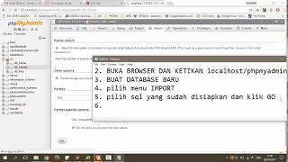 Cara Import Database SQL Ke Phpmyadmin