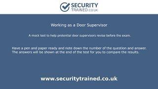 Working as a Door Supervisor | Mock Test