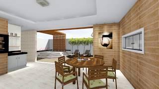 Passeio virtual- maquete 3D casa- Sketchup +Lumion 2 quartos