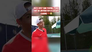 Marlon’s first time playing Tennis and his instructor said this #mar3lg #twitch  #shorts #fyp