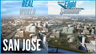 Microsoft Flight Simulator (FS2020) vs Real Life | Landing in San Jose | A320 Cockpit