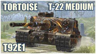 Tortoise, T92E1 & T-22 medium • WoT Blitz Gameplay