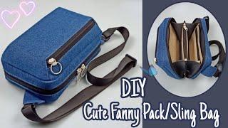 DIY Cara Membuat Tas/Fanny Pack/Sling Bag Tutorial & Pattern