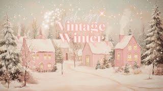 Vintage Pink Winter Wonderland Screensaver | Cozy Holiday Art for Your TV