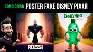 Como criar Posters Fake Pixar Disney GRÁTIS com Inteligência Artificial (IA)! Tutorial Completo