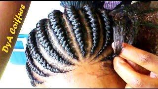 HOW TO  Tutorial Écailles de poisson / Ghana or Banana cornrows - By Dy'A