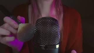 ASMR | Mic Brushing and Inaudible Whispering (distant wind chimes)