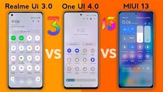 MIUI 13 vs One UI 4.0 vs Realme Ui 3.0 - 2022 Full Comparison, Features, Speed Test  #miui13