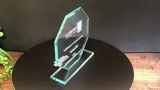 Engraved Jade Oblivion Crystal Glass Award Trophy