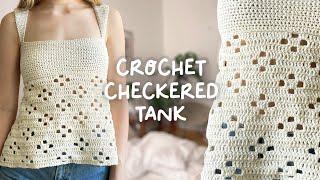 easy crochet checkered top tutorial