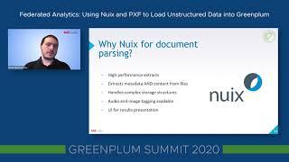 Federated Analytics: Using Nuix and PXF to Load Unstructured Data into Greenplum