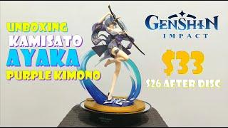 Unboxing Kamisato Ayaka Purple Kimono Version Action Figure 1/7 scale Genshin Impact!