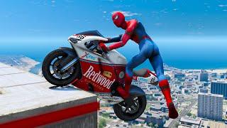 GTA 5 Spiderman Bike Stunts & Fails | Spider-man Motorbike Fails (Euphoria Ragdolls) #5