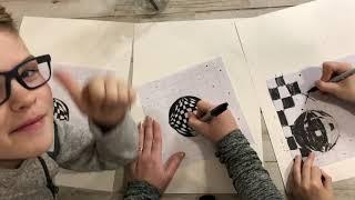 Drawing Op Art Spheres with Mrs. Bruce | Draw with me | Art Tutorial | Middle School