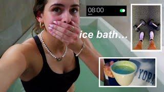 spend a self care day with me | gym, ice bath, skin care routine