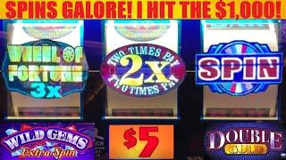 HUGE WINS! 4 WHEEL SPINS in 4 Minutes! One of my best sessions ever on Wheel of Fortune slots!