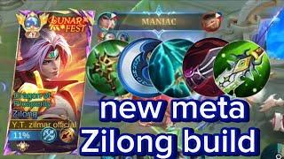 top global Zilong new update meta build and emblem set perfect combination