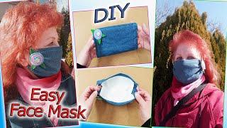 DIY Easy Homemade Face Mask With Filter Pocket In 10 Minutes Out Of Old Jeans Or Cotton Fabric