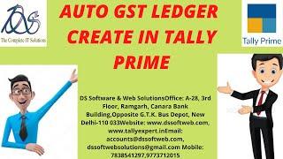 GST TAX LEDGER AUTO CREATE TDL IN TALLY PRIME