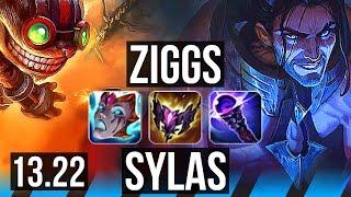 ZIGGS vs SYLAS (MID) | 7/0/8, 2.6M mastery, 700+ games, Godlike | NA Grandmaster | 13.22