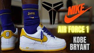 SIMPLY CLEAN!! EARLY LOOK NIKE AIR FORCE 1 KOBE BRYANT DETAILED REVIEW & ON FEET W LACE SWAPS!!