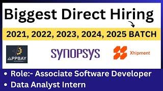 Biggest Direct Hiring | Role:- Software Developer, Data Analyst Intern |2021, 2022, 2023, 2024, 2025