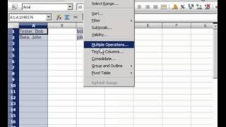 Split fullname to first and last name columns in OpenOffice Calc