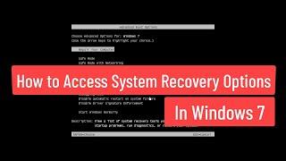How to Access System Recovery Options In Windows 7 | How to Get System Recovery Options In Windows 7